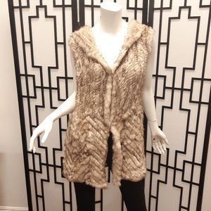 Love Token Real Rabbit Fur Vest Hoodie 😻